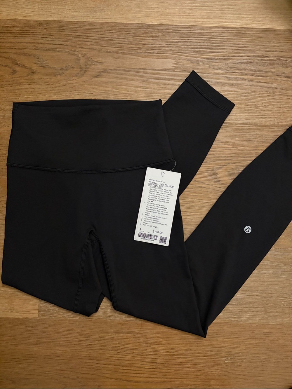 Lululemon Wunder Train No Line Legging 25” NWT black size 4